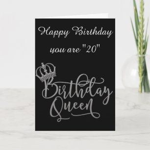 ZEIT ZUM FEIERN "20." GEBURTSTAG QUEEN Card Karte