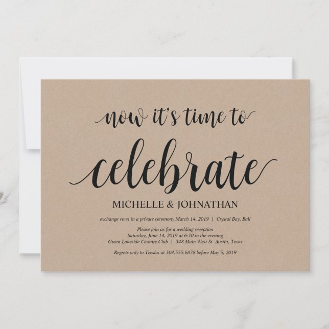 Zeit zum Feiern, Hochzeitsfeiern lädt ein Einladung (Vorderseite)