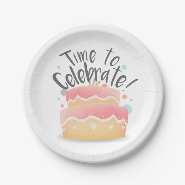 Zeit zum Feiern Pappteller (Vorderseite)
