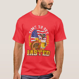 Zeit zum gebastelten lustigen Erntedank Türkei Bee T-Shirt