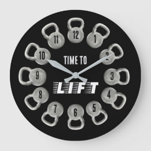Zeit zum Gewichteheben Kettlebell Wanduhr
