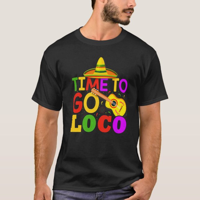 Zeit zum Loco Cinco de Mayo Guitar T-Shirt (Vorderseite)