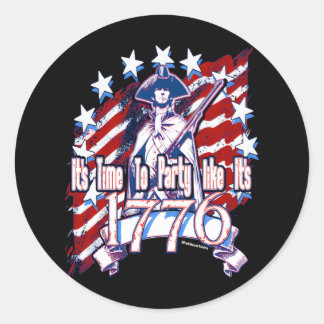 Zeit zum Party wie 1776 Runder Aufkleber