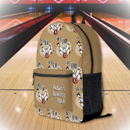 Zeit zum persönlichen Bowling Bedruckter Rucksack