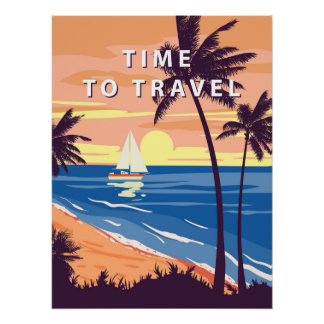 Zeit zum Reisen Retroplakat Poster