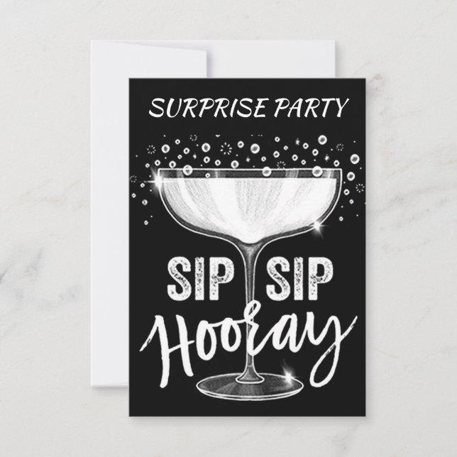 ZEIT ZUM SIP SIP HOORAY **ERWACHSENES PARTY** EINLADUNG (Vorderseite)