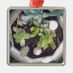 Zeit zum Tee?Ein gepflanzter Teekessel Silbernes Ornament