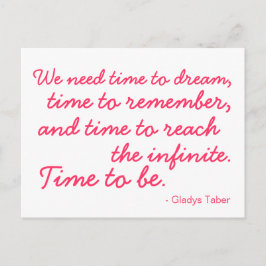 Zeit zum Träumen. Zeit bis zur Postkarte Rosa und