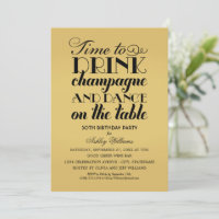Zeit zum Trinken Champagner Black Gold Geburtstags