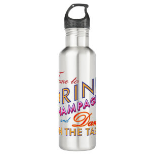 Zeit zum Trinken Champagner farbenfrohe Wasserflas Trinkflasche