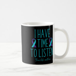 Zeit zum Zuhören Selbstmordbewusstsein Psychische Kaffeetasse
