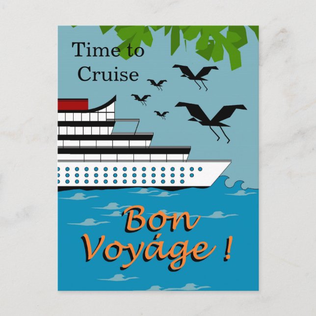 ZEIT ZUR CRUISE_BON-VOYAGE-Postkarte Postkarte (Vorderseite)