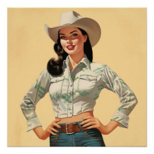 Zeitbewährte Vintage-Liebe: Wild-West-Flüstern Poster