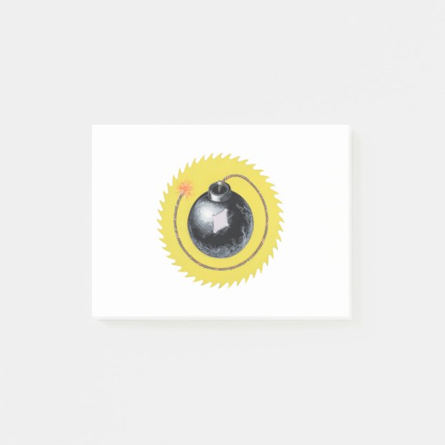 Zeitbombe-Brennsicherung Post-it Klebezettel (Vorderseite)