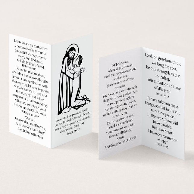 Zeiten der Trouble-Gebetskarte (Innenseite und Außenseite)