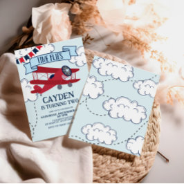 Zeitfliegen Flugzeug zum Geburtstag Einladung