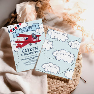 Zeitfliegen Flugzeug zum Geburtstag Einladung