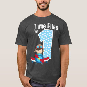 Zeitfliegen Im 1. Geburtstagsflugzeug-Flugzeug T-Shirt