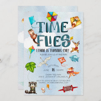 Zeitfliegen | Kite Themed 1. Geburtstag Party Einladung