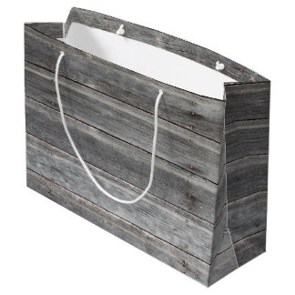 Zeitgealterte (verwitterte) Holzwand Große Geschenktüte