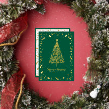 Zeitgemäß Elegantes Grün & Gold Frohe Weihnachten