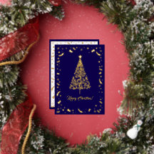 Zeitgemäß Elegantes Navy- & Gold Frohe Weihnachten