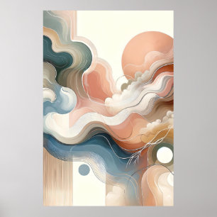 Zeitgemäße Abstrakte Landschaft Poster