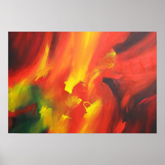 Zeitgemäße Abstrakte Malerei Poster (Vorne)