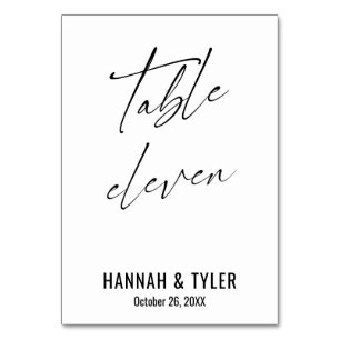 Zeitgemäße elegante Typografie Tisch Elf Tischnummer
