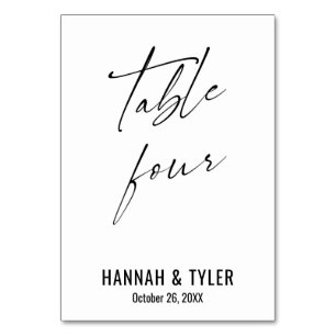 Zeitgemäße elegante Typografie Tisch Vier Tischnummer