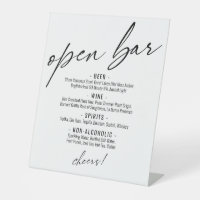 Zeitgemäße Handschrift Typografie Open Bar Menu