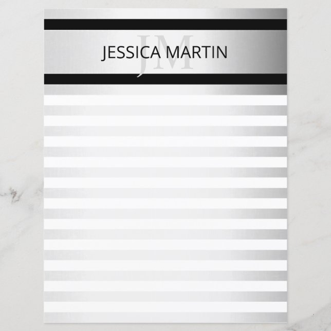 Zeitgemäße Imitate Silver Ombre Stripes & Black (Vorderseite)