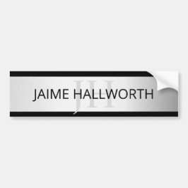 Zeitgemäße Imitate Silver Ombre Stripes & Black Autoaufkleber