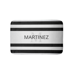 Zeitgemäße Imitate Silver Ombre Stripes & Black Badematte