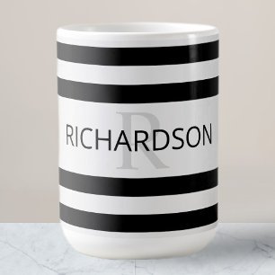 Zeitgemäße Imitate Silver Ombre Stripes & Black Verwandlungstasse