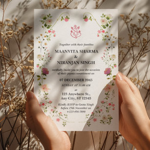 Zeitgemäße indische Hochzeitseinladung Einladung