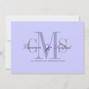 Zeitgemäße + klassische Monogramm-Hochzeitseinladu Einladung