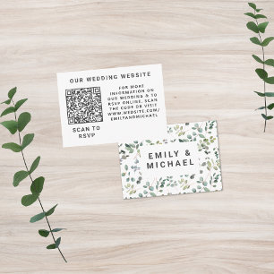 Zeitgemäße Minimalistische Eucalyptus Web QR Begleitkarte