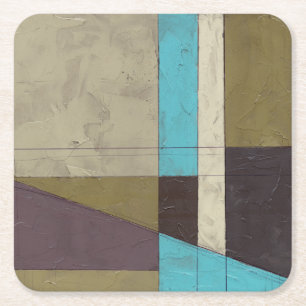 Zeitgemäße Minimalistische Malerei mit tiefer Farb Rechteckiger Pappuntersetzer