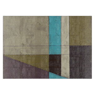 Zeitgemäße Minimalistische Malerei mit tiefer Farb Schneidebrett