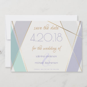 Zeitgemäße moderne geometrische Streifen Mini-Viol Save The Date