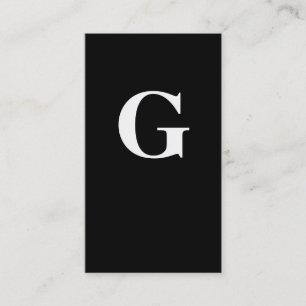 Zeitgemäße Monogramm / Schwarz/Weiß Visitenkarte