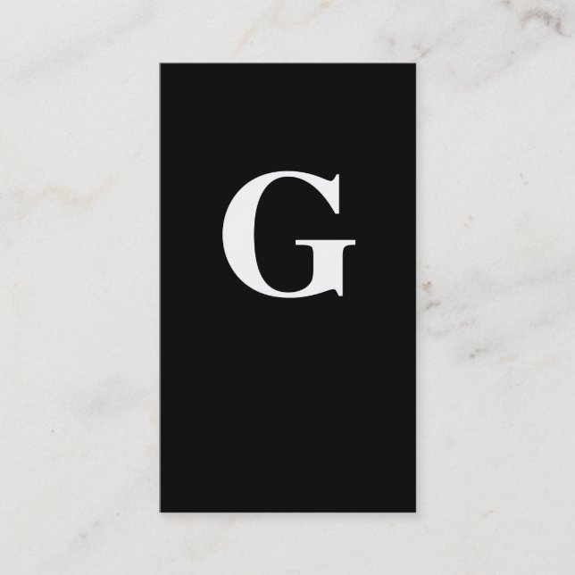 Zeitgemäße Monogramm / Schwarz/Weiß Visitenkarte (Vorderseite)