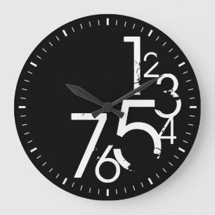 zeitgemäße Wanduhr in Schwarz und Weiß
