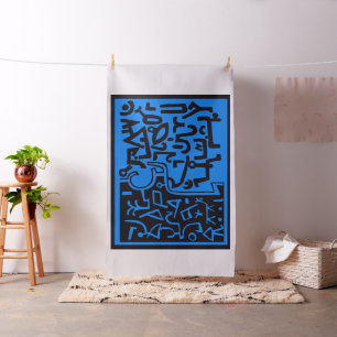 Zeitgemäßer blauer Designer-Stoff Stoff
