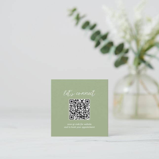Zeitgemäßer Minimalistischer QR-Code Quadratische Visitenkarte (Stehend Vorderseite)