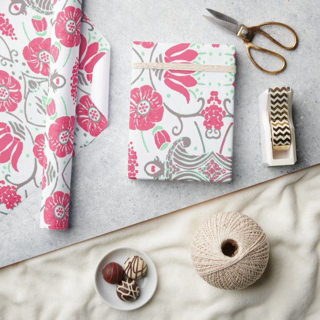 Zeitgemäßes Papier für Blumendesign Geschenkpapier (Kunsthandwerk)