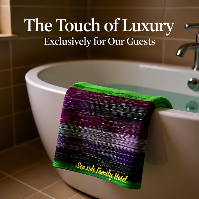 Zeitgenössisch abstrakt in grün lila grau badhandtuch set (Von Creator hochgeladen)