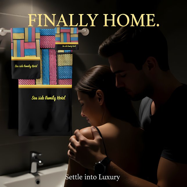 Zeitgenössisch abstrakt in mehrfarbigen Korbflecht Badhandtuch Set (Von Creator hochgeladen)