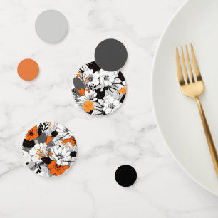 Zeitgenössisch blorange Schwarz-weiß grau Konfetti
